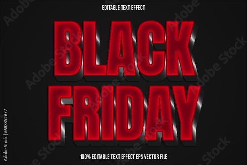 Black Friday Editable Text Effect 3D Emboss Gradient Style