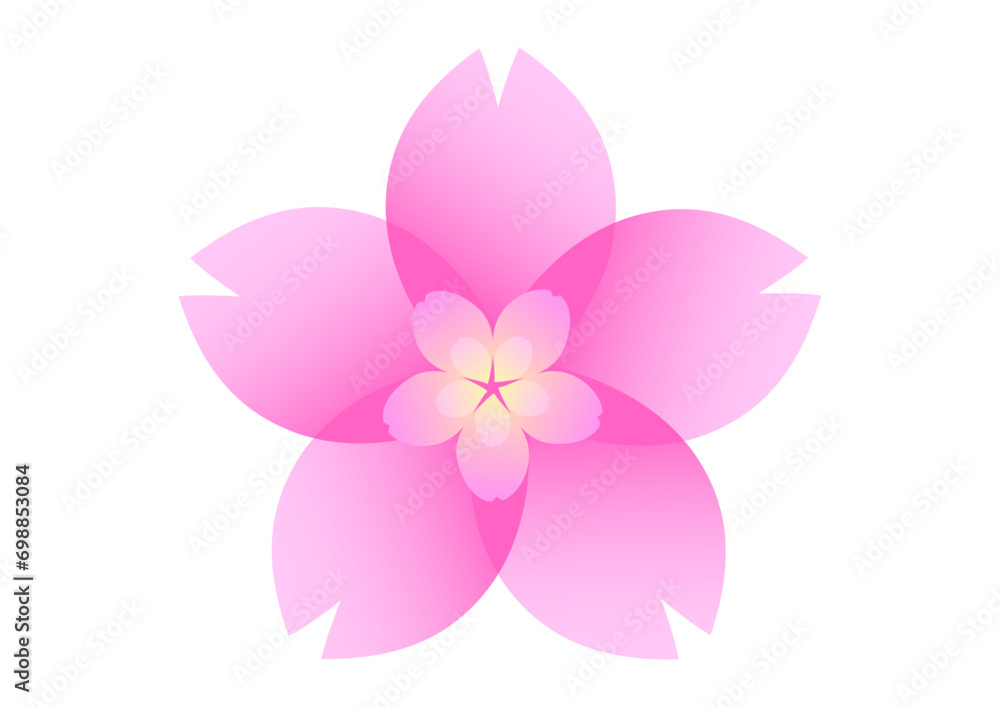 桜の花びら かわいいピンク色のサクラの花のアイコン素材 桜の花びら かわいいピンク色のサクラの花のアイコン素材