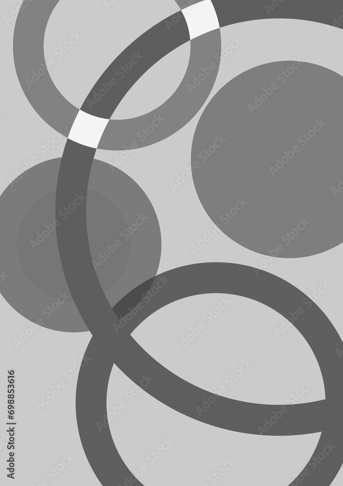 Abstract Circles art on black and white background (A4) Abstract Circles art on black and white background (A4)