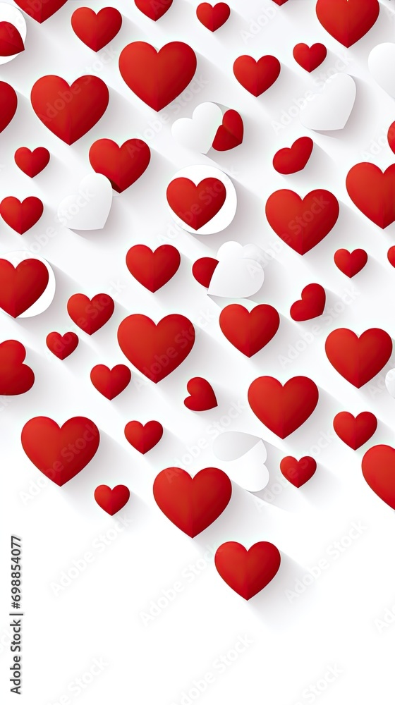 Valentines Day Hearts on Blank White Backdrop for App Overlay Photo Filter Web Graphics Tshirt Clothing Designs and Advertising Marketing