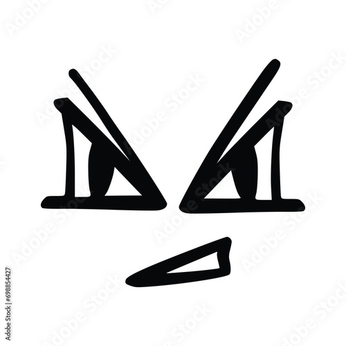 Kawaii's cute face. Manga-style eyes and mouth. Funny cartoon Japanese emoticon in different expressions, mega Big Set. Expression anime character and emoticon face illustration. Background. Print.