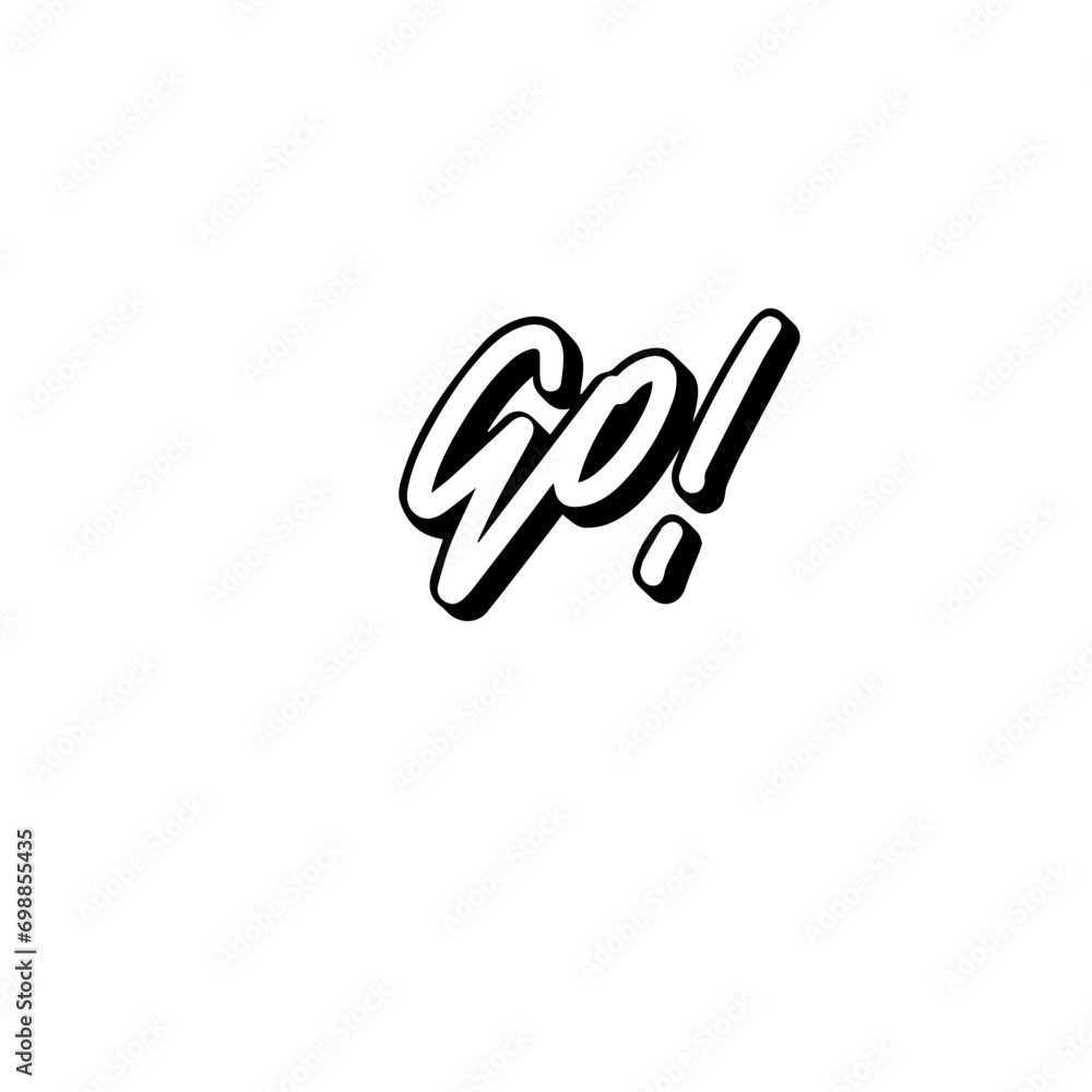 Words Letter Logo Vector handlettering go! Words Letter Logo Vector handlettering go!
