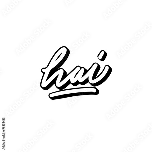 Words Letter Logo Vector handlettering hai photo