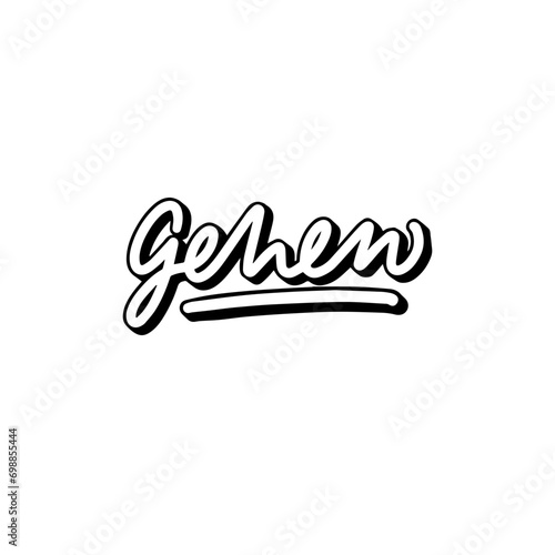 Words Letter Logo Vector handlettering german gehen photo