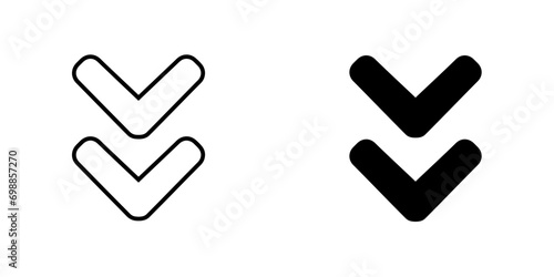 Scroll Down Vector Icon. Scroll down icon in trendy flat style. Scroll down icon illustration isolated on white background