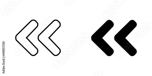 Left arrow icon vector. Previous icon sign symbol vector. Go back arrow vector icon illustration isolated on white background