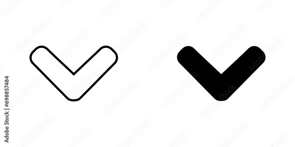 Down arrow icon vector. Scroll down icon sign symbol vector. Move down vector icon illustration isolated on white background Down arrow icon vector. Scroll down icon sign symbol vector. Move down vector icon illustration isolated on white background