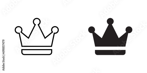 Crown icon vector. Royal sign symbol vector. King crown vector icon illustration isolated on white background