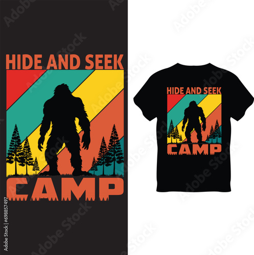 hide and seek champion T Shirt Design, Bigfoot T Shirt Design