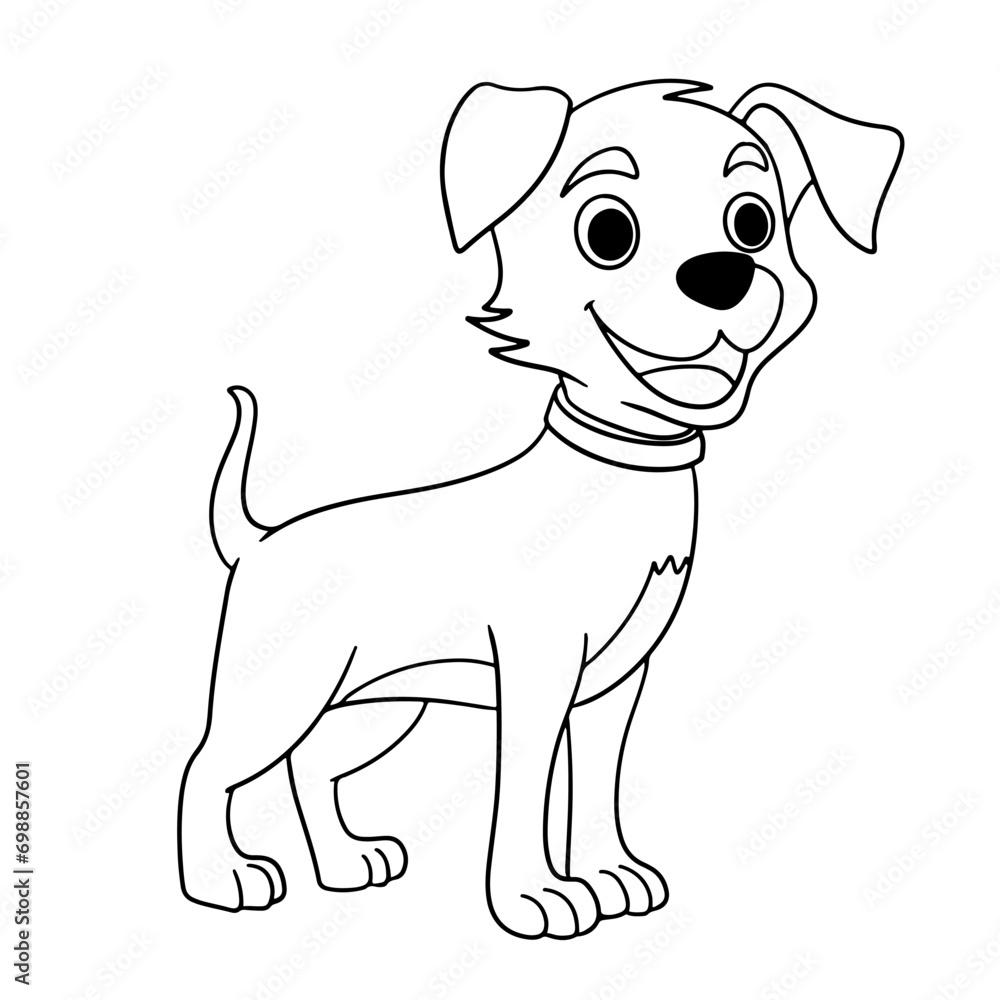 Fototapeta premium Coloring page outline of cartoon dog 