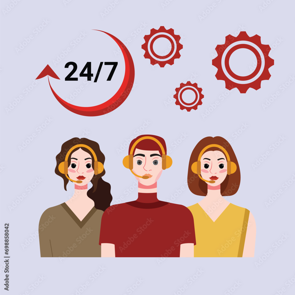 24/7 customer service design, vector illustration eps 10. 24/7 customer service design, vector illustration eps 10.