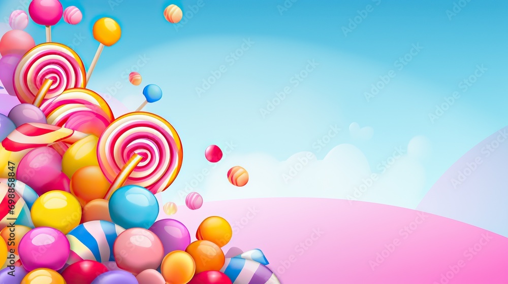 Candy And Lollypop On White Background Candy And Lollypop On White Background