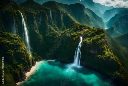 waterfall in the mountains