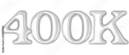 400K Follower Silver 3d Number
