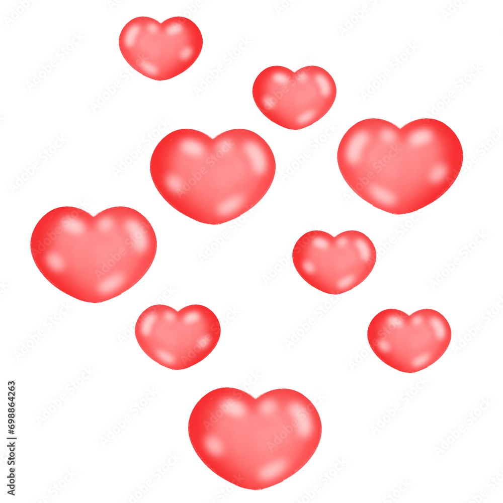 red hearts valentines love decoration object red hearts valentines love decoration object