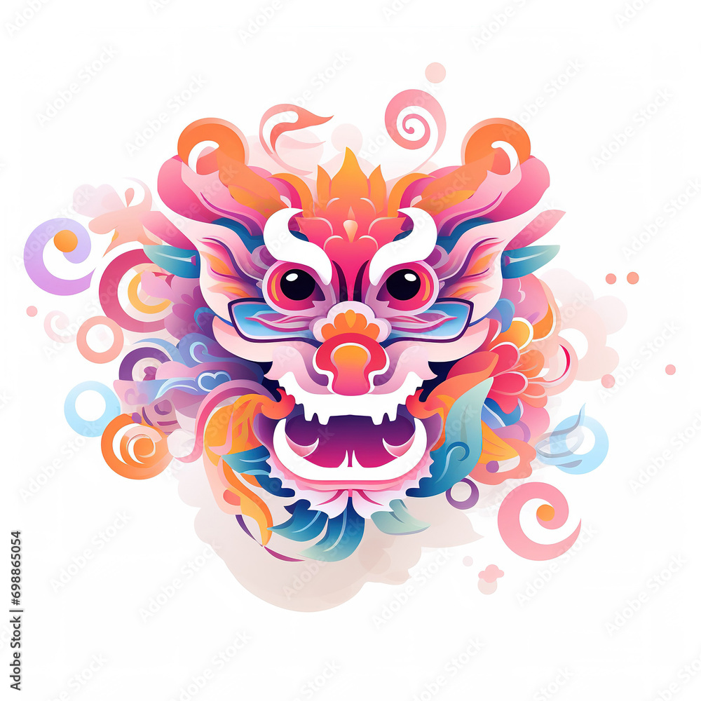 Lion head vector illustration. Chinese New Year of the Pig. AI Generative