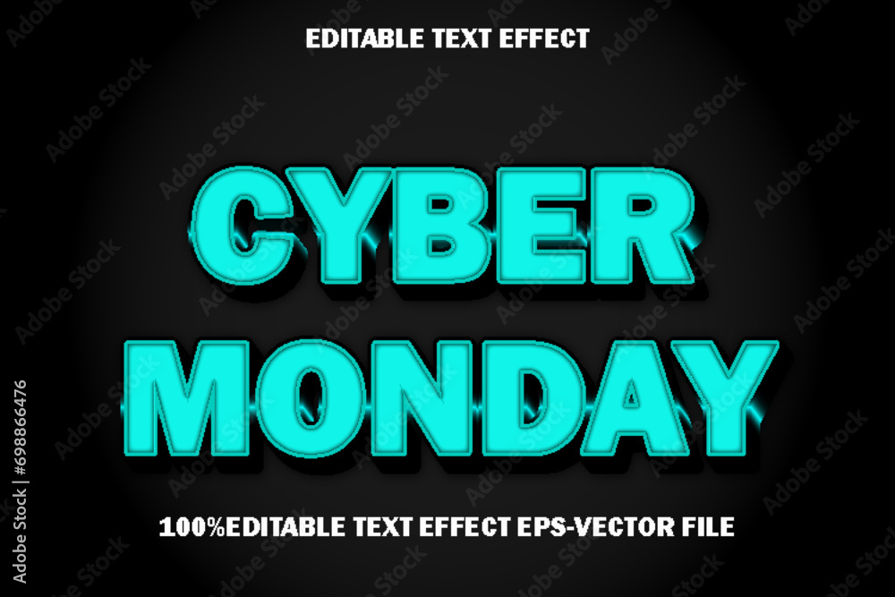 Cyber Monday Editable Text Effect 3D Emboss Gradient Style
