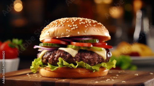  Juicy hamburger on white background ,Junk food