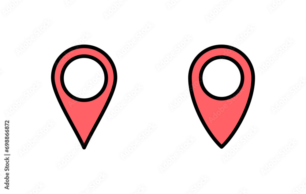 Pin icon set illustration. Location sign and symbol. destination icon. map pin Pin icon set illustration. Location sign and symbol. destination icon. map pin