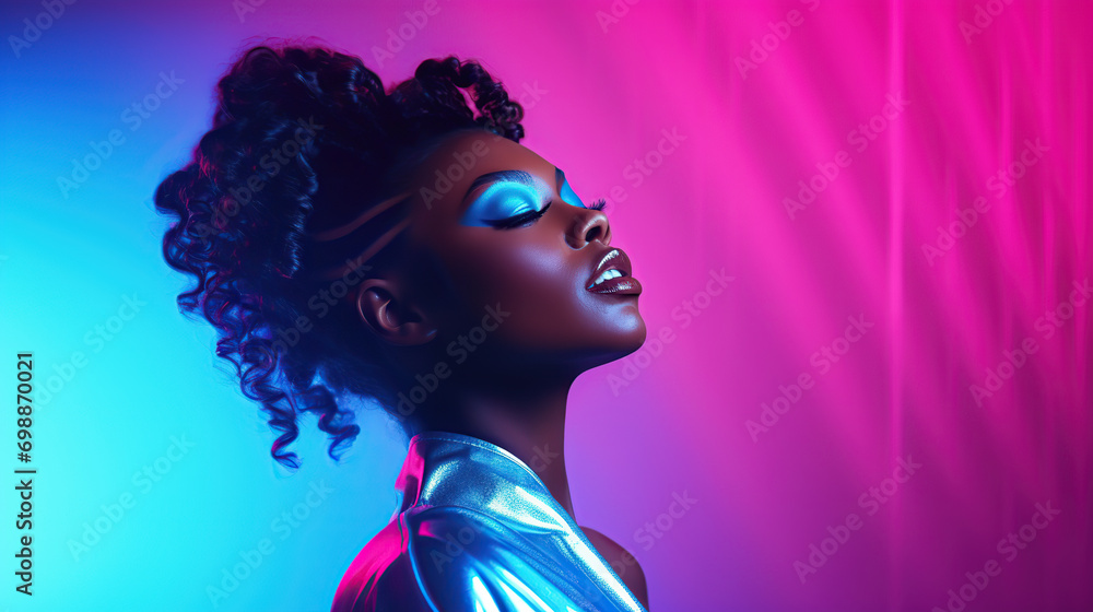 Young adult woman with futuristic make-up Young adult woman with futuristic make-up