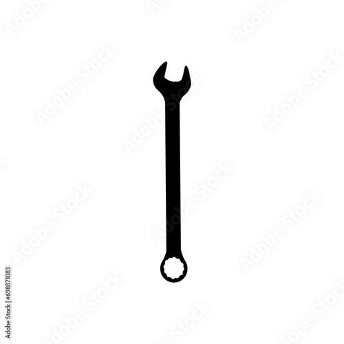 Wrench Silhouette, Flat Style, can use for Pictogram, Apps, Website, Logo Gram, Art Illustration, or Graphic Design Element. Vector Illustration