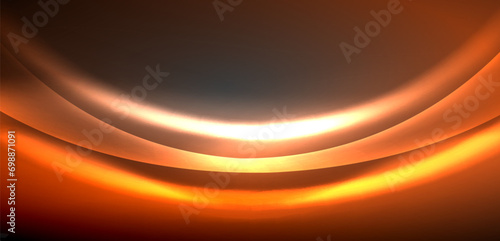 Neon-lit waves surge across background, mesmerizing dance of luminescence and motion. Dynamic backdrop captures essence of energy and modern aesthetics