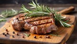 Seared & Scented: Juicy Chops Dance with Rosemary, Wood Whispers Smoke, Flavor Unleashed