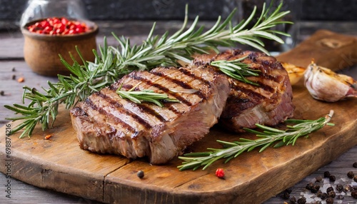 Beyond Meat, a Symphony of Senses: Chops Sizzle, Rosemary Dreams, Cutting Board Tells a Story of Deliciousness