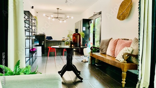 An Asian-style living room, neat and clean sitting.