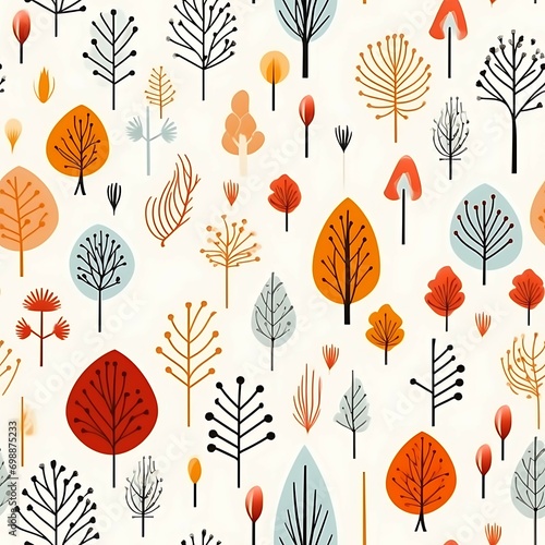 cartoon leaf autumn doodle pattern