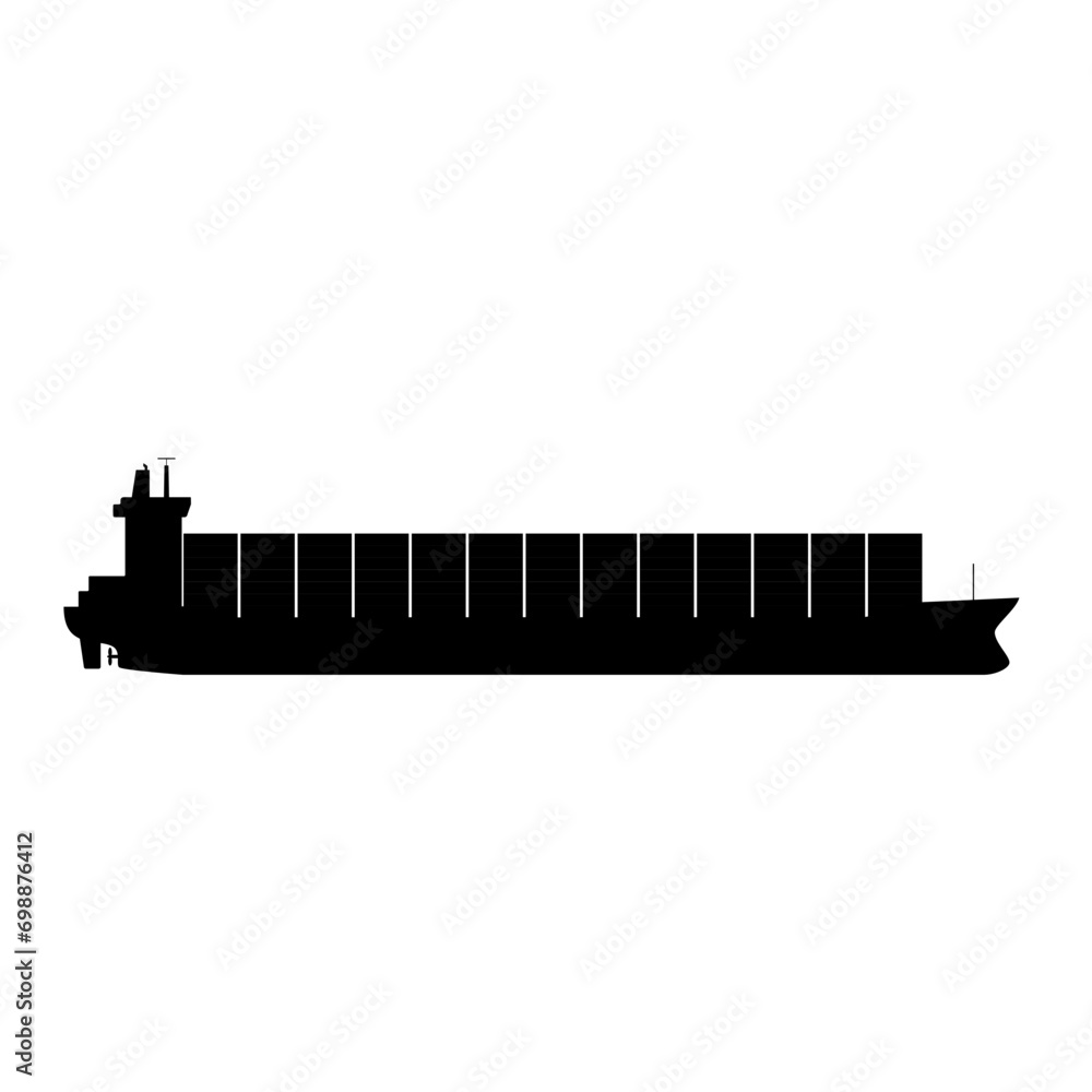 真横から見たコンテナ船のアイコン、透明背景 Stock Vector | Adobe Stock