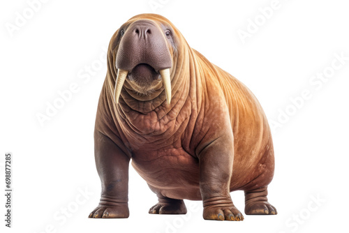 full bodied walrus isolated on a transparent background  generative AI