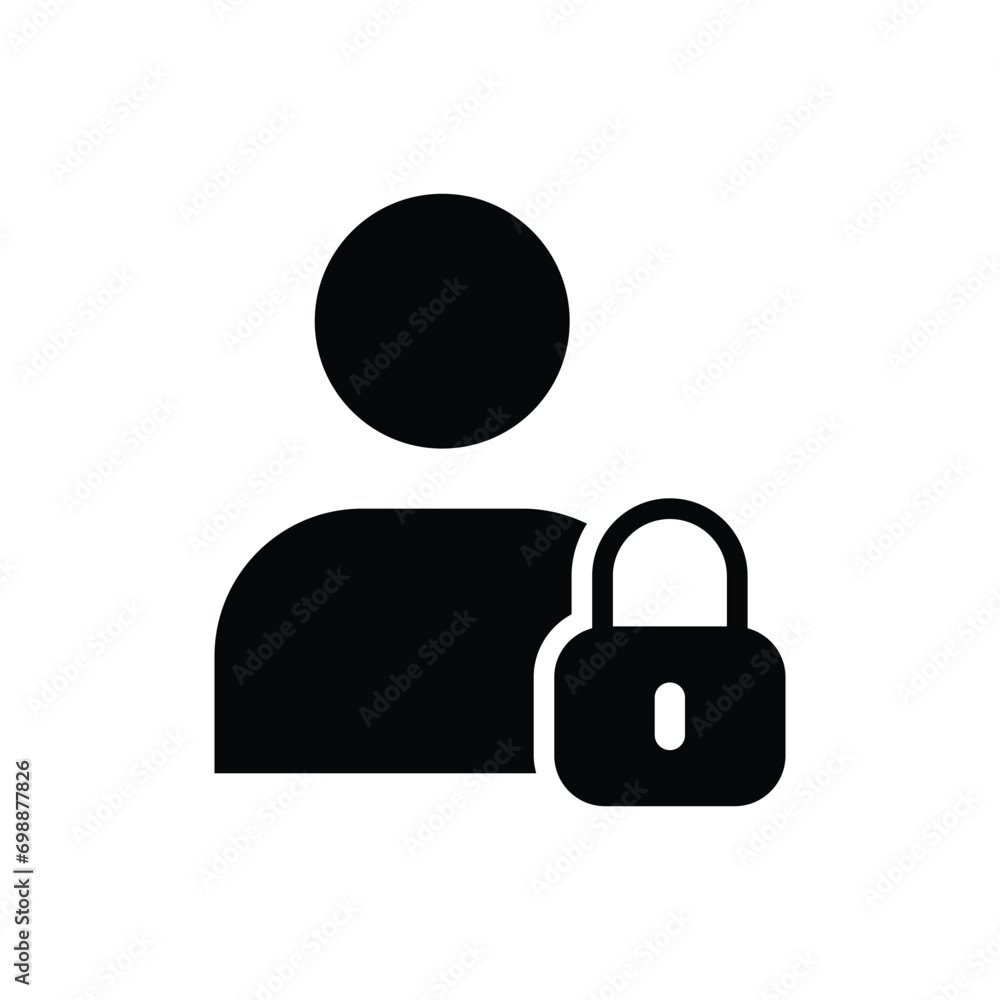 User account lock vector icon User account lock vector icon