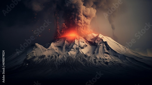 A volcano at the South Pole,generative ai © LomaPari2021
