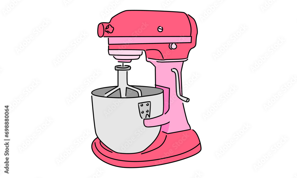 line art color of Stand mixer. Home appliance, kitchen, electrical, food processor, kitchenware line art color of Stand mixer. Home appliance, kitchen, electrical, food processor, kitchenware