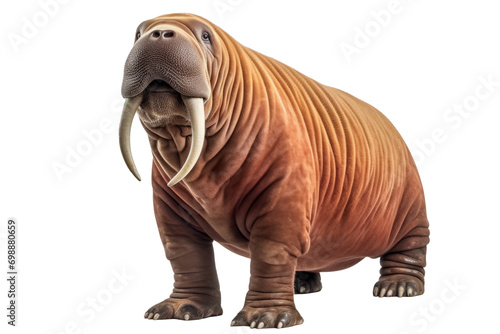 full bodied walrus isolated on a transparent background  generative AI