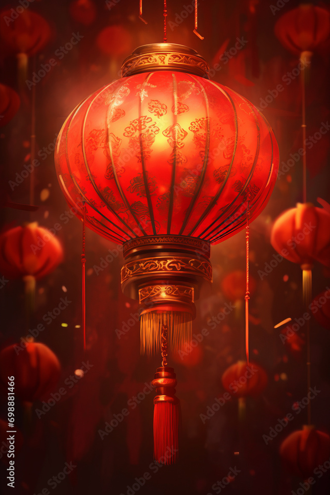 Traditional chinese red lantern. Chinese lunar new year background