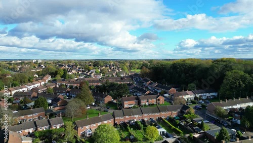 Aerial Footage of Central Hemel Hempstead City of England UK photo
