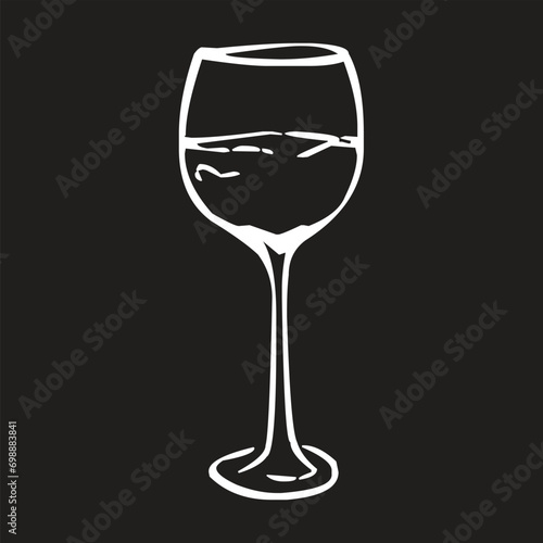glass of wine on black