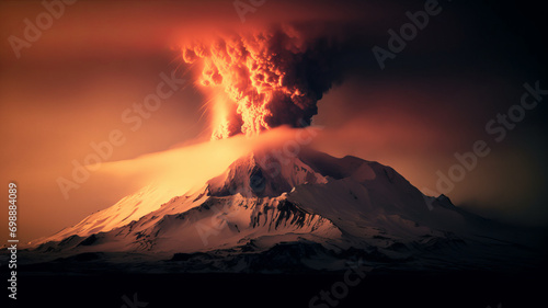 A volcano at the South Pole,generative ai © Chanya2498