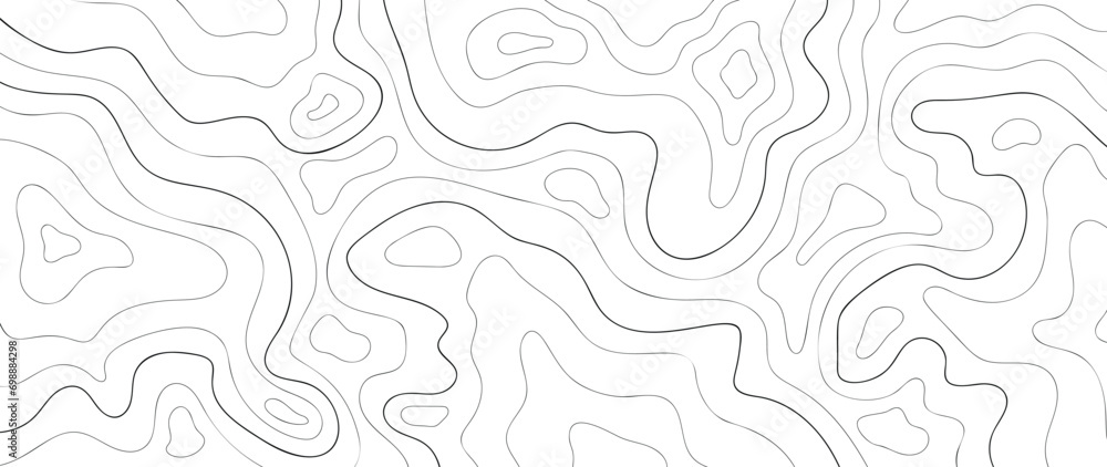 Topographic map pattern background vector. Abstract mountain terrain map background with abstract shape line texture. Design illustration for wall art, fabric, packaging, web, banner, wallpaper. - obrazy, fototapety, plakaty 