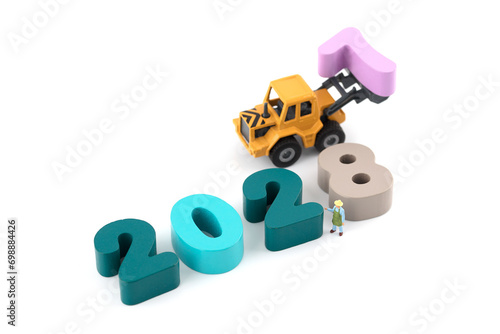 Miniature creative New Year's Day 2028