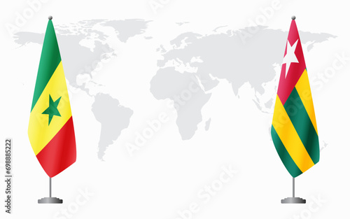 Senegal and Togo flags for official meeting
