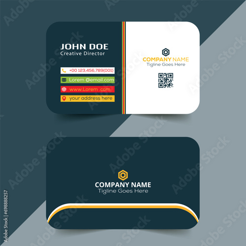 horizontal  clean Business Card template vector design