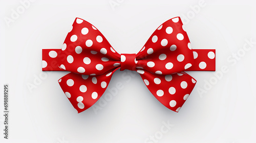red gift ribbon bow with white dots