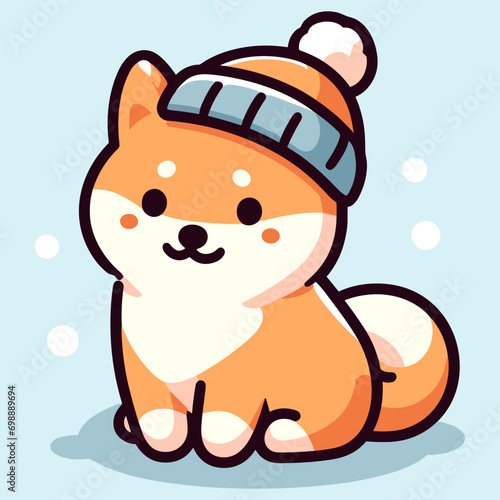 cute chibi shiba cartoon