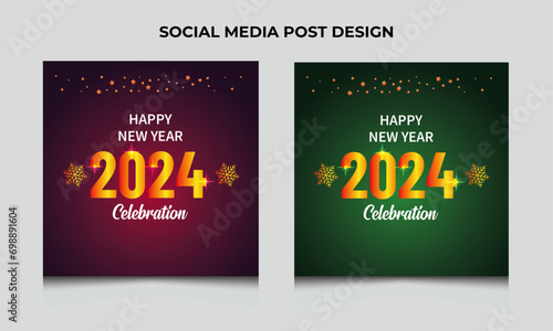 vector gradient new year social media post collection. 