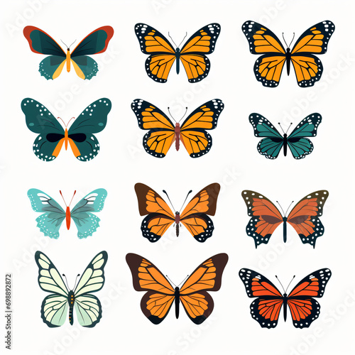 Simple logo of Monarch butterfly © khan