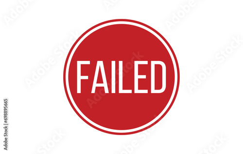 Red color round seal sticker in word failed on white background