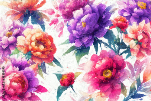 Beautiful and elegant oil painting flowers